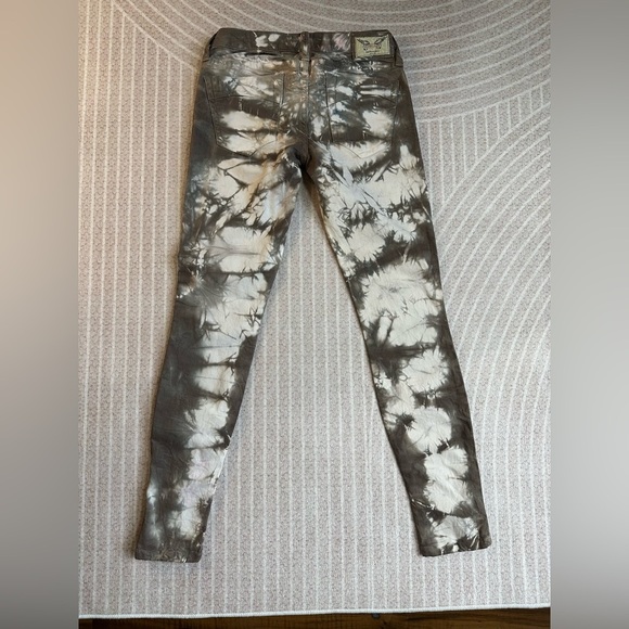 Robin's Jean Vintage Sz 27 Woman’s Embroidered Tie Dye Skinny Stretch - Picture 2 of 13